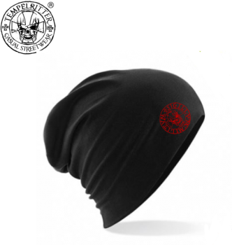 Tempelritter Beanie black - Logo folie rot